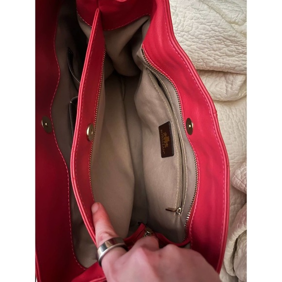 Rowallan Of Scotland Shoulder Bag Crossbody Strap Womens Pink Brown Leather - Picture 6 of 10